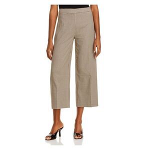 JUST Womens Beige Check Wear To Work Cropped Pants S